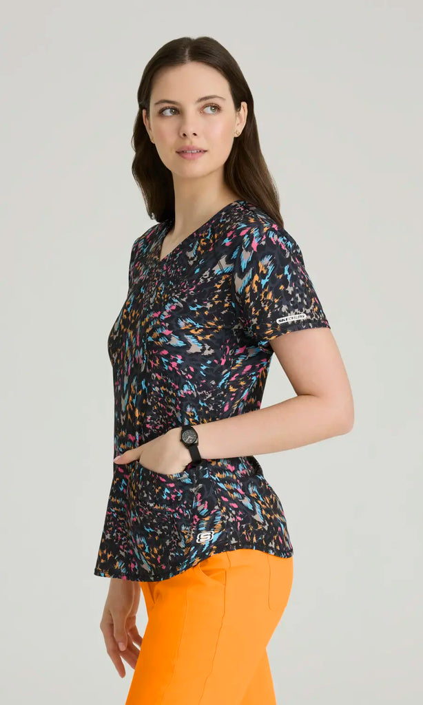 Skechers by Barco Scrubs Women's Essence Top Animal Wonders | scrub-supply.com