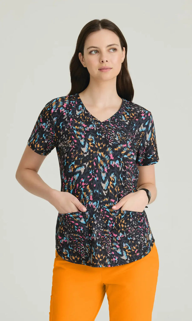 Skechers by Barco Scrubs Women's Essence Top Animal Wonders | scrub-supply.com