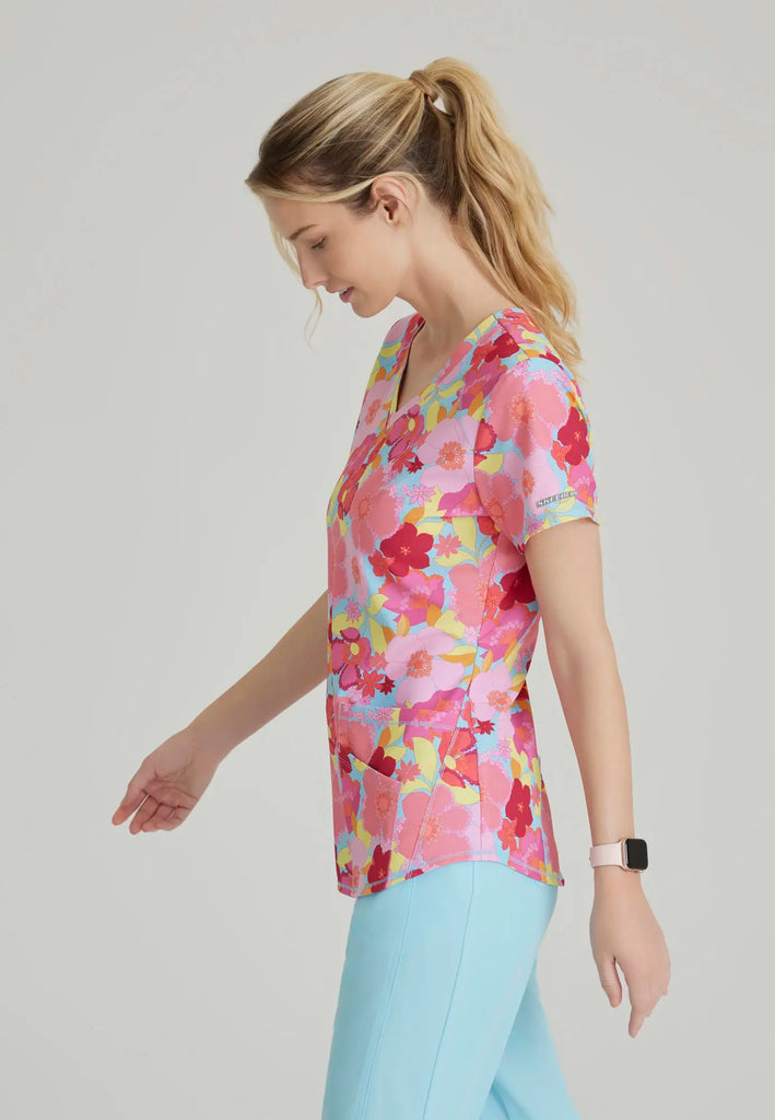 Barco Scrubs Women's Essence Top Blissful Blossom | scrub-supply.com