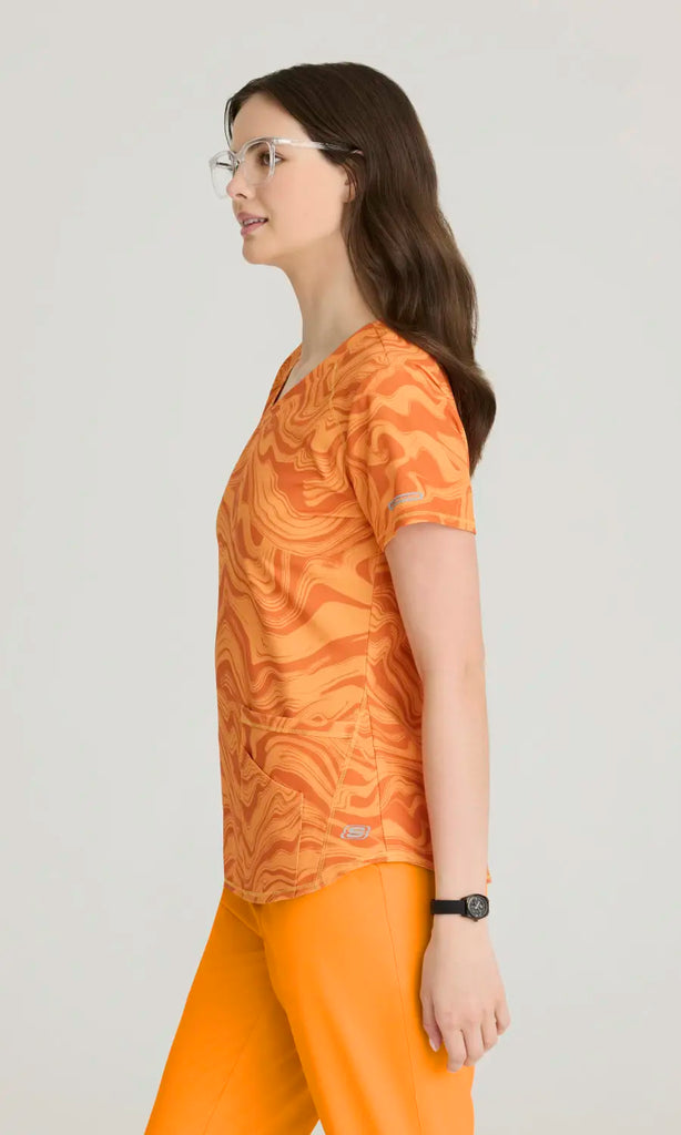 Skechers by Barco Scrubs Women's Essence Top Marigold Shade | scrub-supply.com