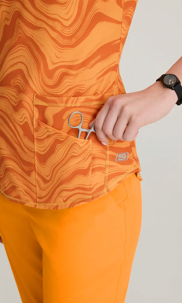 Skechers by Barco Scrubs Women's Essence Top Marigold Shade | scrub-supply.com