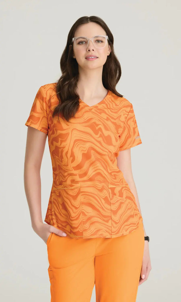 Skechers by Barco Scrubs Women's Essence Top Marigold Shade | scrub-supply.com