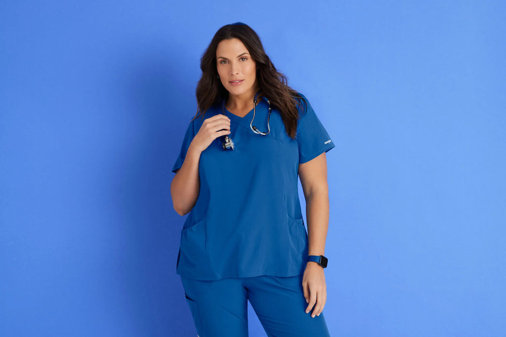 Barco Scrubs Women's Charge Top Pewter | scrub-supply.com