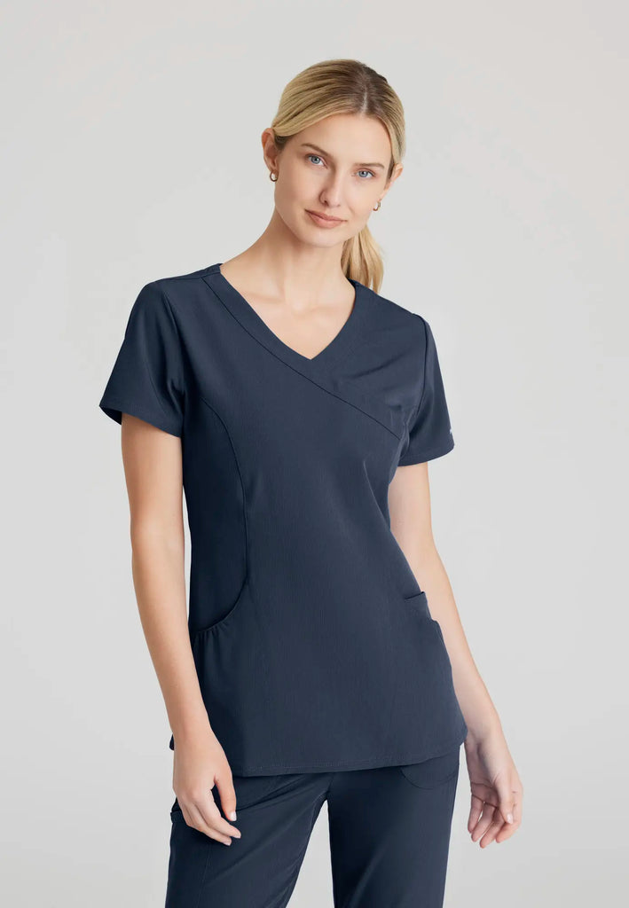 Barco Scrubs Women's Charge Top Pewter | scrub-supply.com