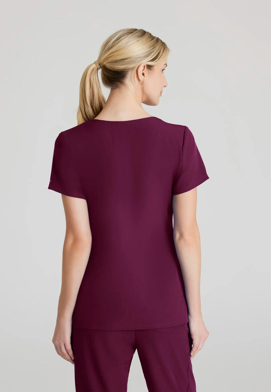 Skechers by Barco Scrubs Women's Charge Top Wine | scrub-supply.com