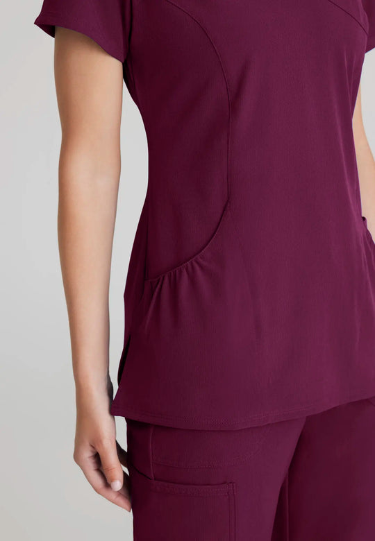 Skechers by Barco Scrubs Women's Charge Top Wine | scrub-supply.com