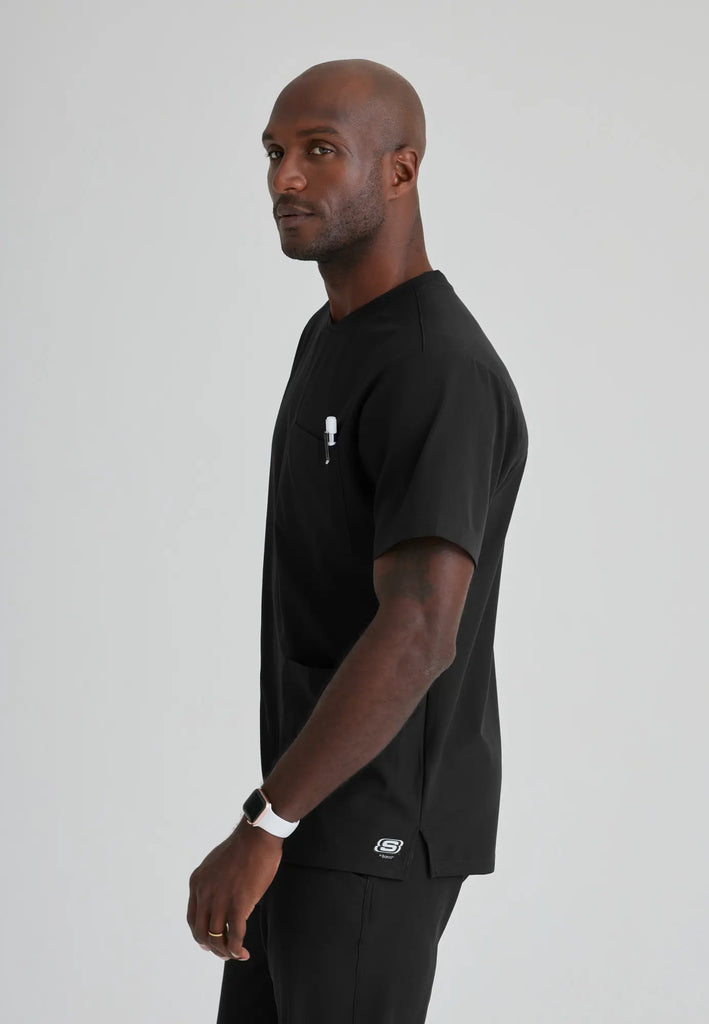 Barco Scrubs Men's Crew Top Black | scrub-supply.com