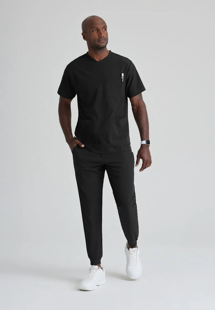 Barco Scrubs Men's Crew Top Black | scrub-supply.com