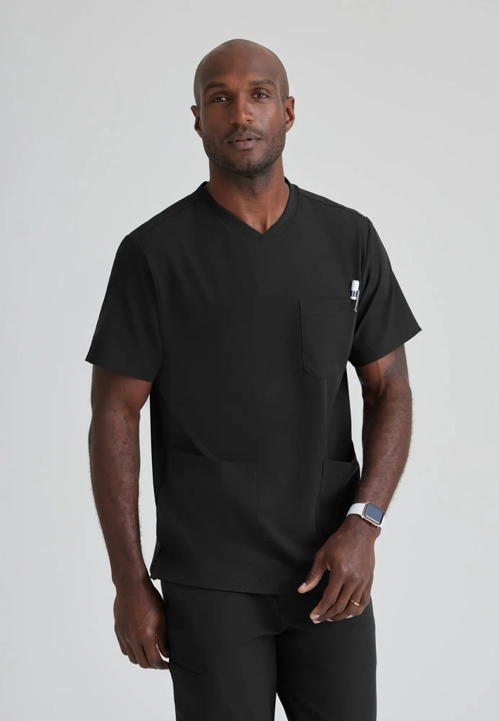 Barco Scrubs Men's Crew Top Black | scrub-supply.com