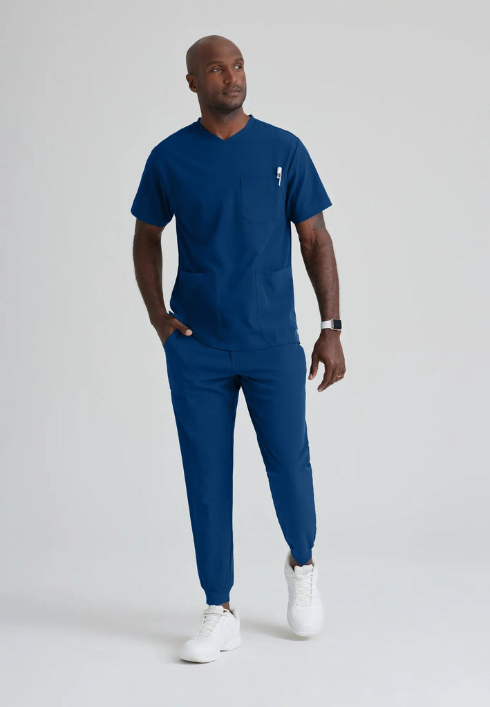 Barco Scrubs Men's Crew Top Navy | scrub-supply.com