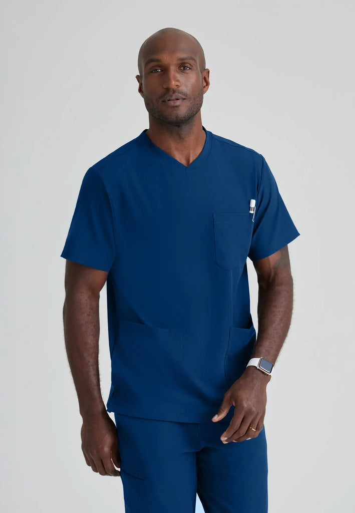 Barco Scrubs Men's Crew Top Navy | scrub-supply.com