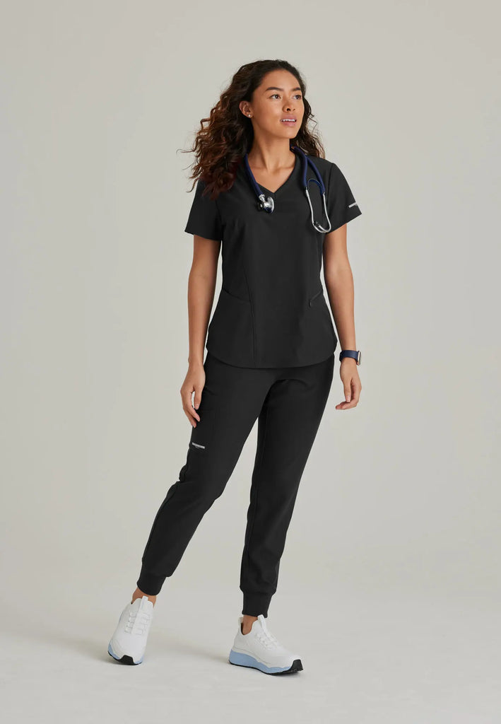 Barco Scrubs Women's Electra Top Black | scrub-supply.com