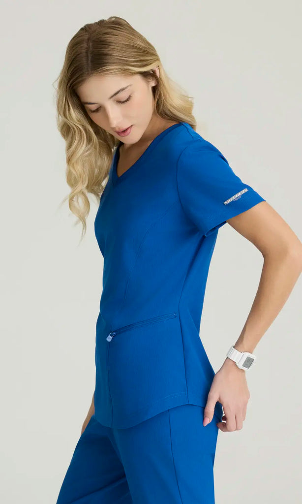 Skechers by Barco Scrubs Women's Electra Top New Royal | scrub-supply.com