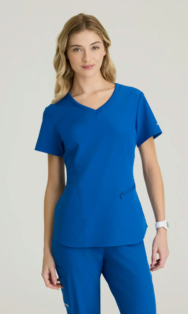 Skechers by Barco Scrubs Women's Electra Top New Royal | scrub-supply.com