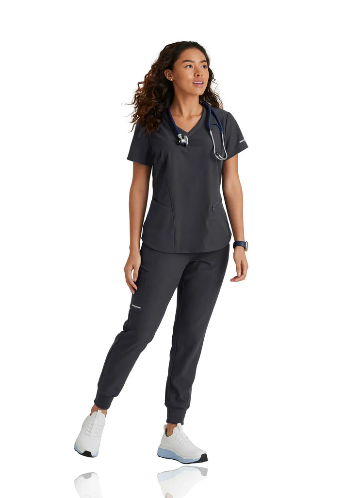 Barco Scrubs Women's Electra Top Pewter | scrub-supply.com