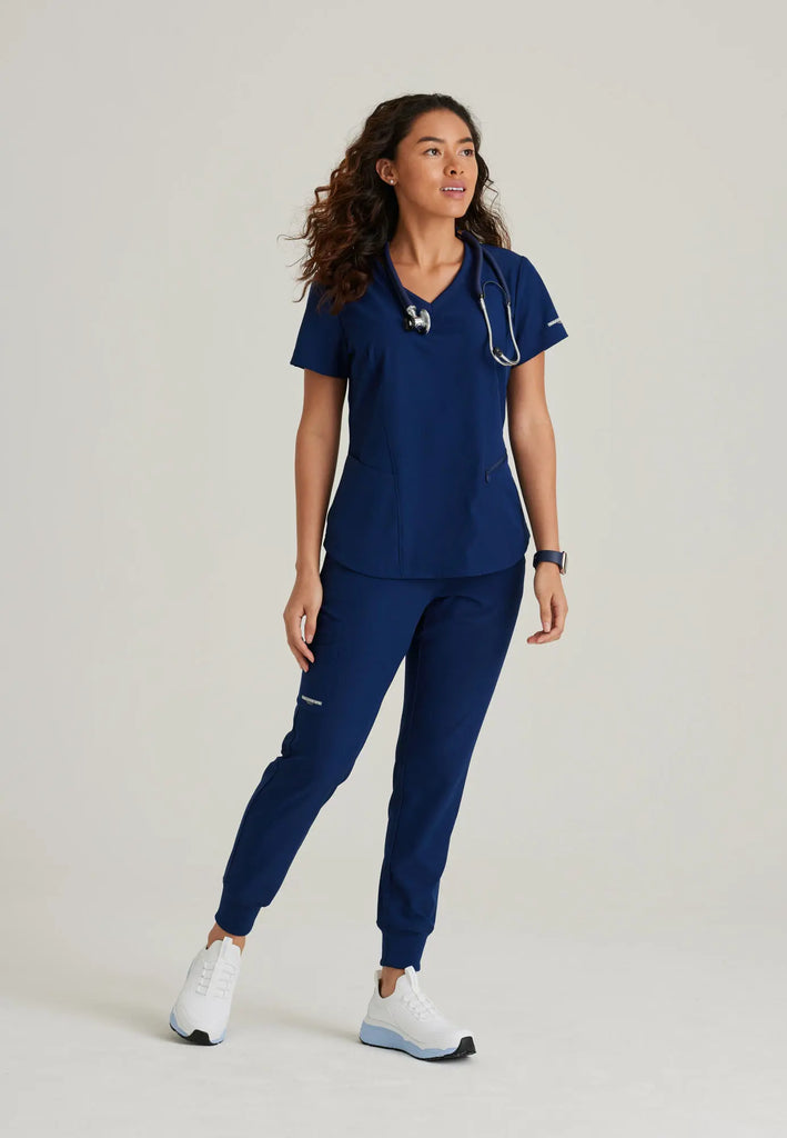 Barco Scrubs Women's Electra Top Navy | scrub-supply.com