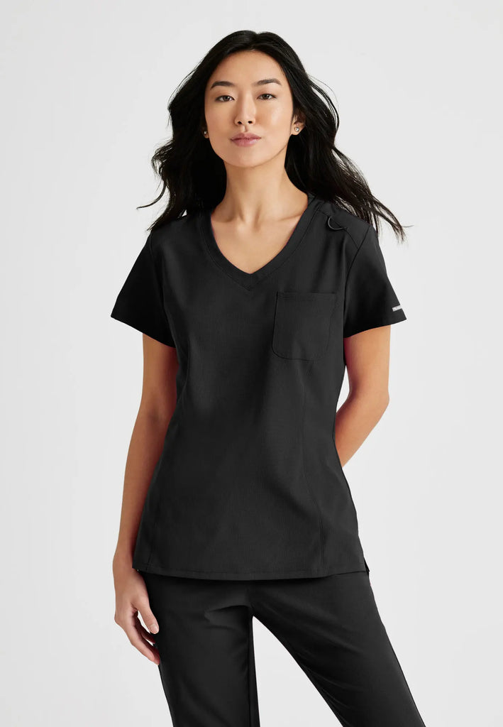 Barco Scrubs Women's Dignity Top Black | scrub-supply.com