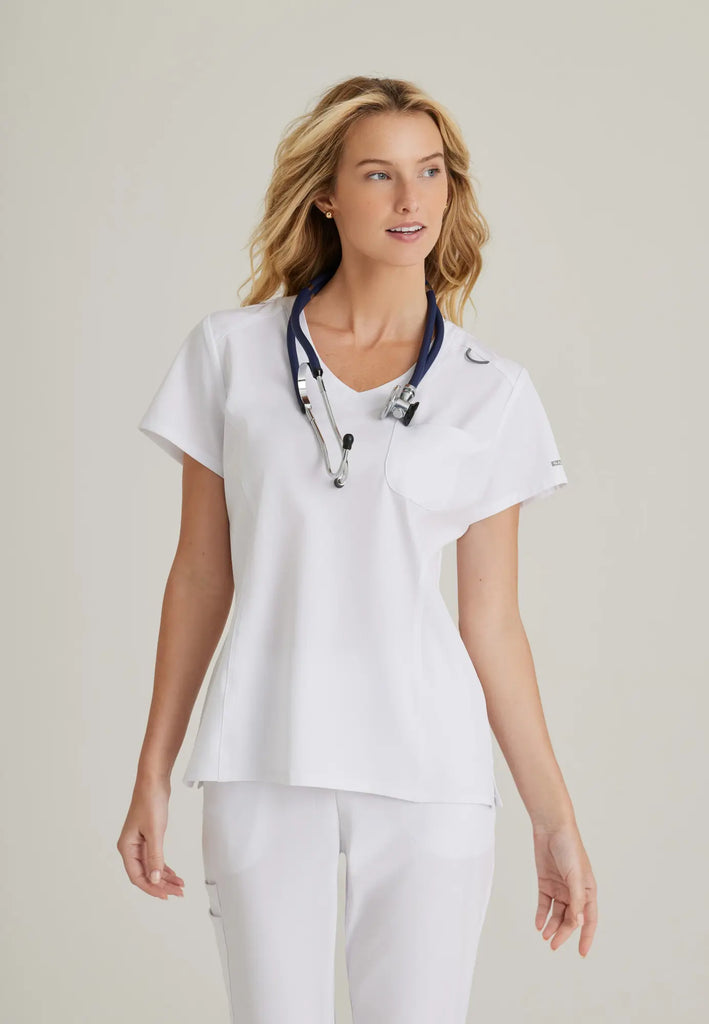 Barco Scrubs Women's Dignity Top White | scrub-supply.com