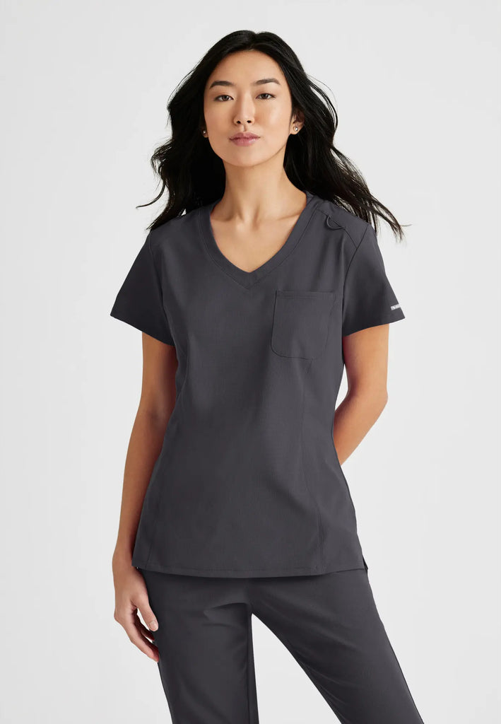 Barco Scrubs Women's Dignity Top Pewter | scrub-supply.com