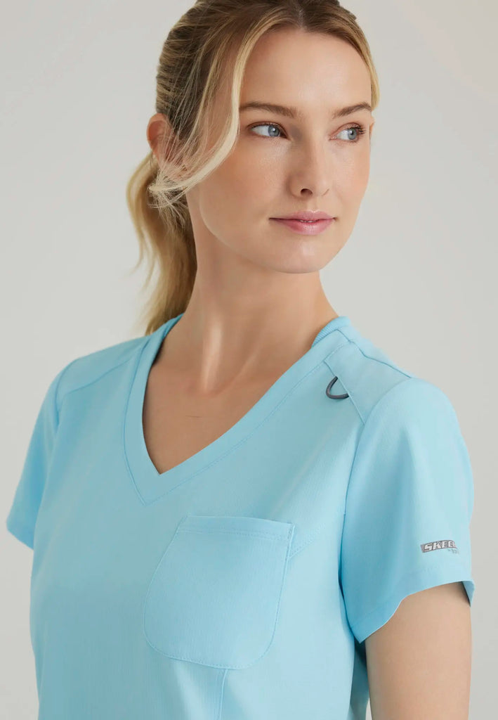 Barco Scrubs Women's Dignity Top Poolside Blue | scrub-supply.com