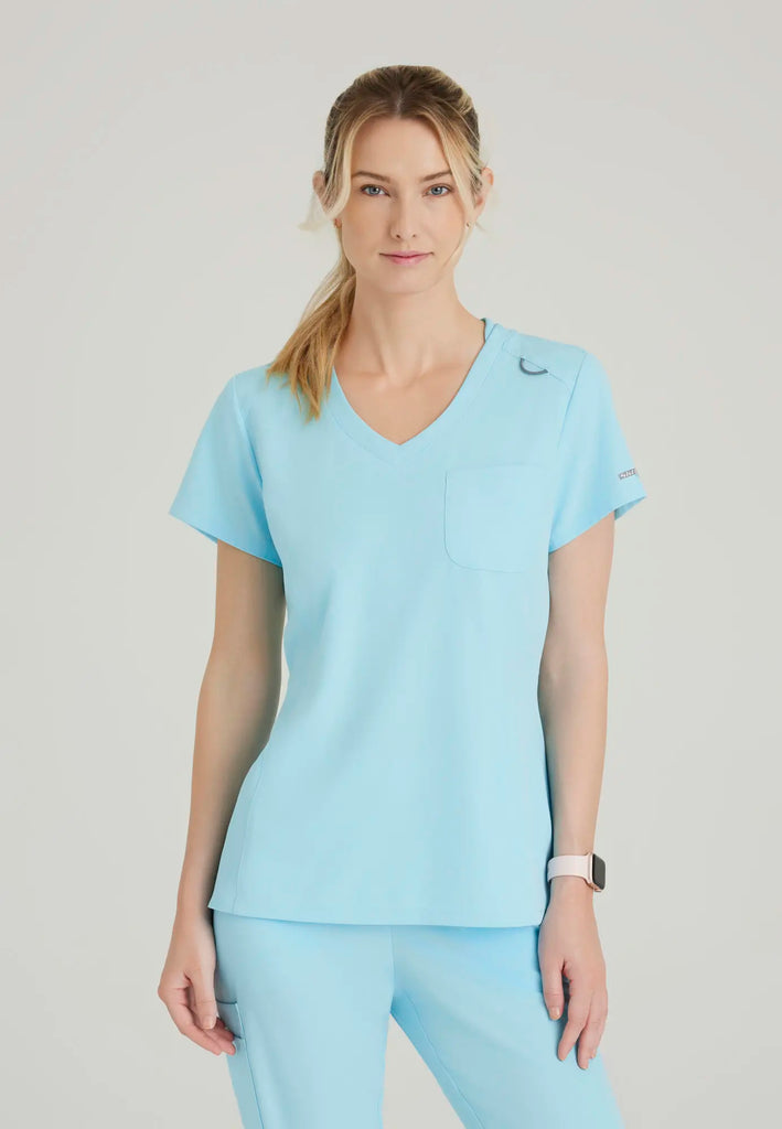 Barco Scrubs Women's Dignity Top Poolside Blue | scrub-supply.com