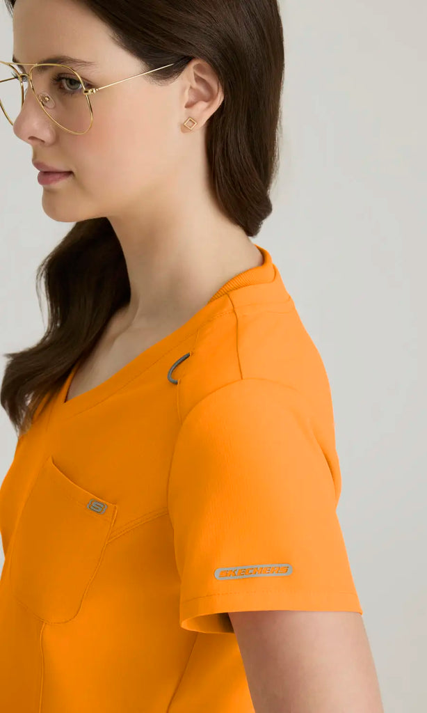 Skechers by Barco Scrubs Women's Dignity Top Bright Marigold | scrub-supply.com