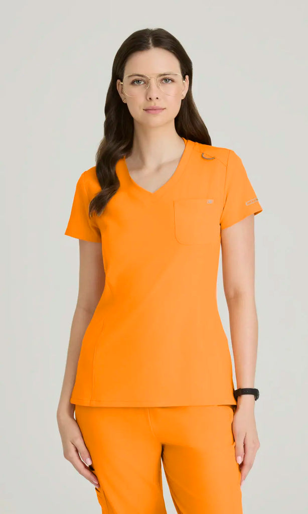 Skechers by Barco Scrubs Women's Dignity Top Bright Marigold | scrub-supply.com