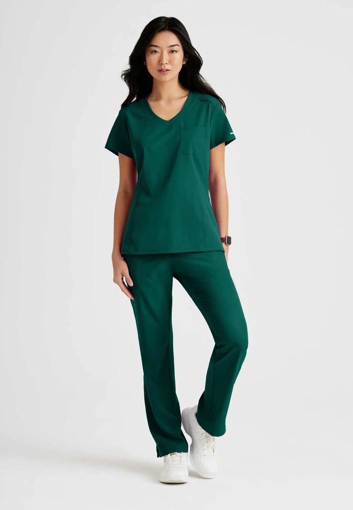 Barco Scrubs Women's Dignity Top Hunter Green | scrub-supply.com