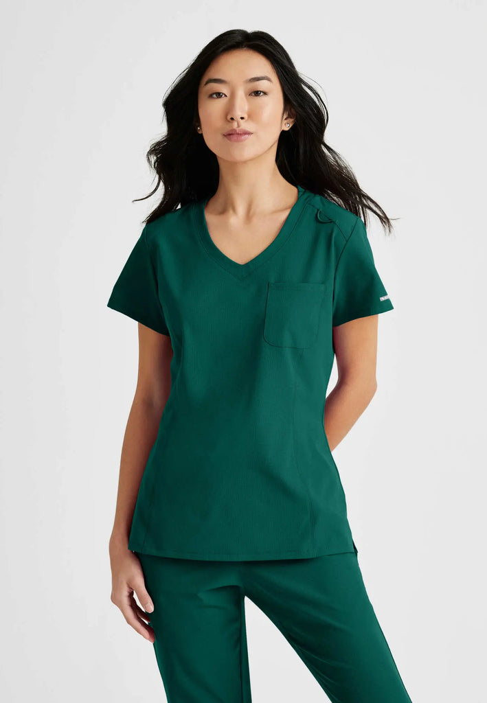 Barco Scrubs Women's Dignity Top Hunter Green | scrub-supply.com