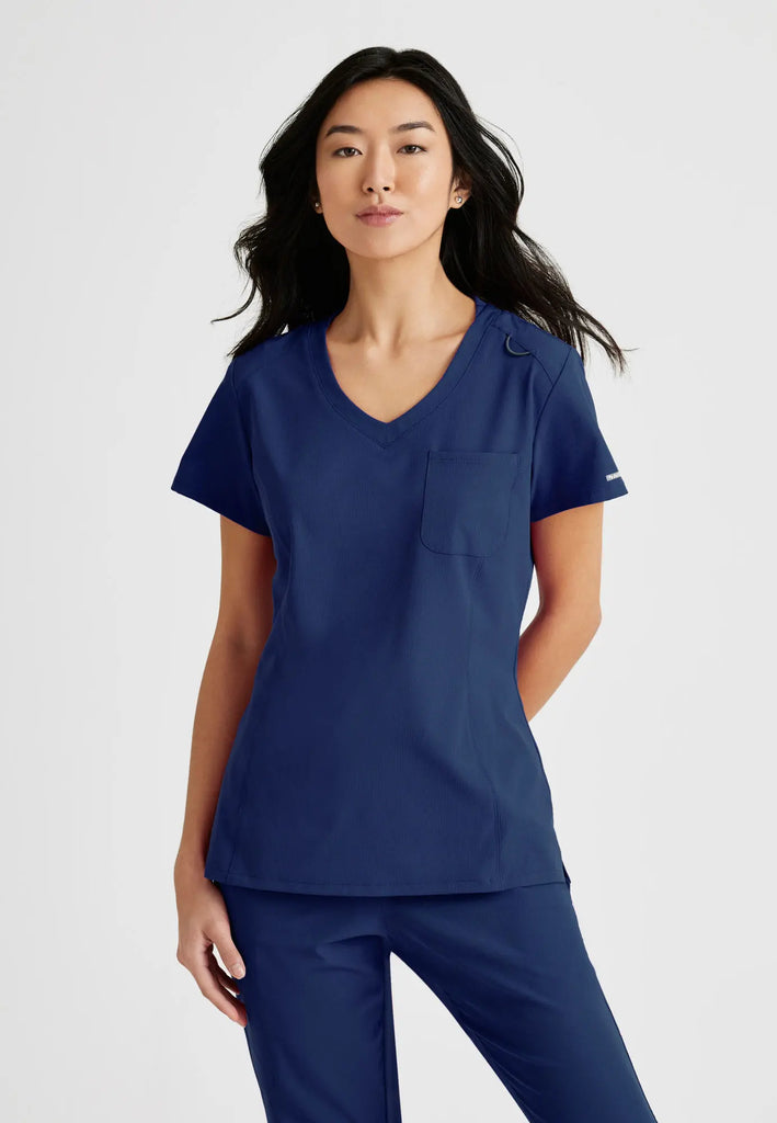 Barco Scrubs Women's Dignity Top Navy | scrub-supply.com