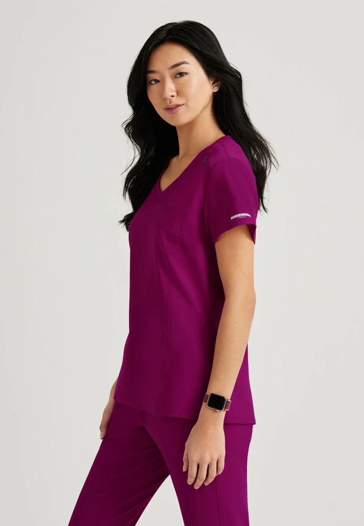 Barco Scrubs Women's Dignity Top Wine | scrub-supply.com