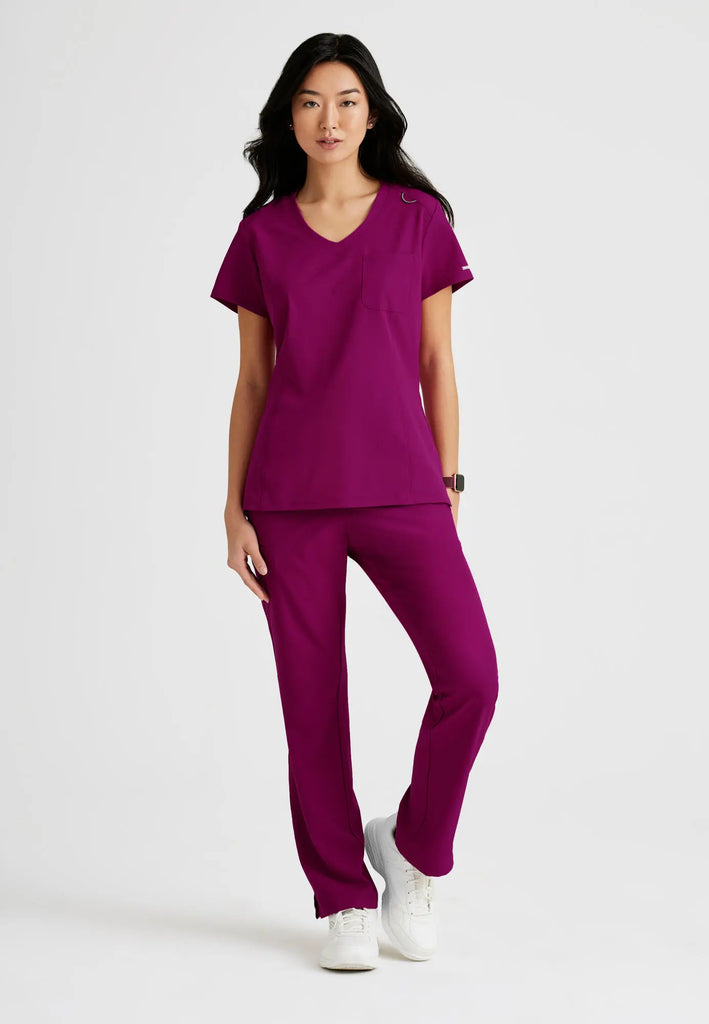 Barco Scrubs Women's Dignity Top Wine | scrub-supply.com