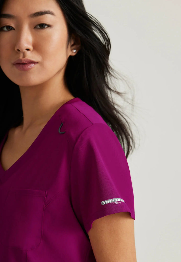 Barco Scrubs Women's Dignity Top Wine | scrub-supply.com