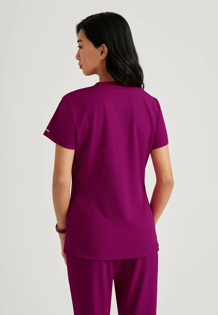 Barco Scrubs Women's Dignity Top Wine | scrub-supply.com