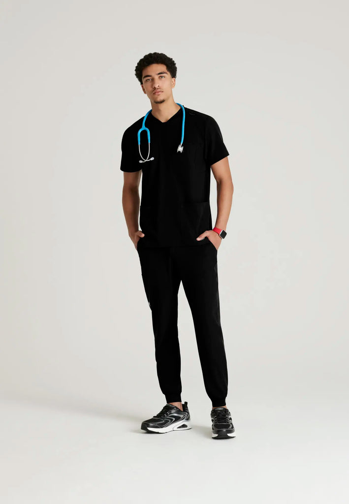 Barco Scrubs Men's Thesis Top Black | scrub-supply.com