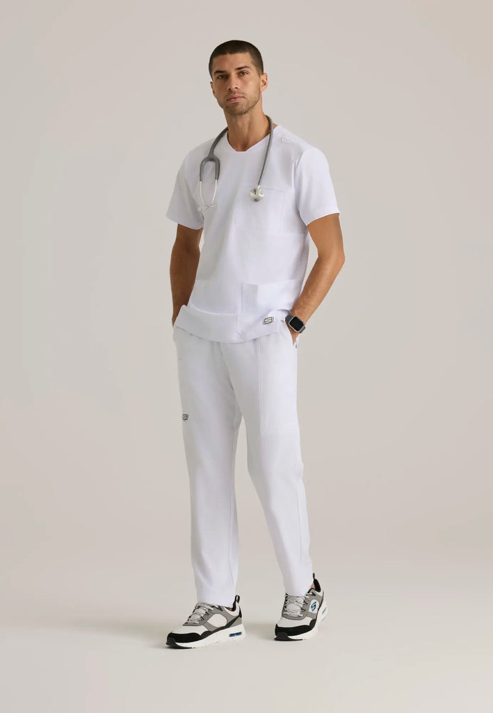 Barco Scrubs Men's Thesis Top White | scrub-supply.com