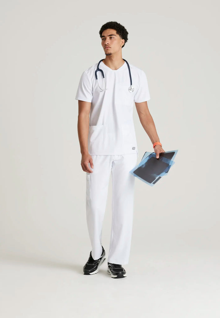 Barco Scrubs Men's Thesis Top White | scrub-supply.com