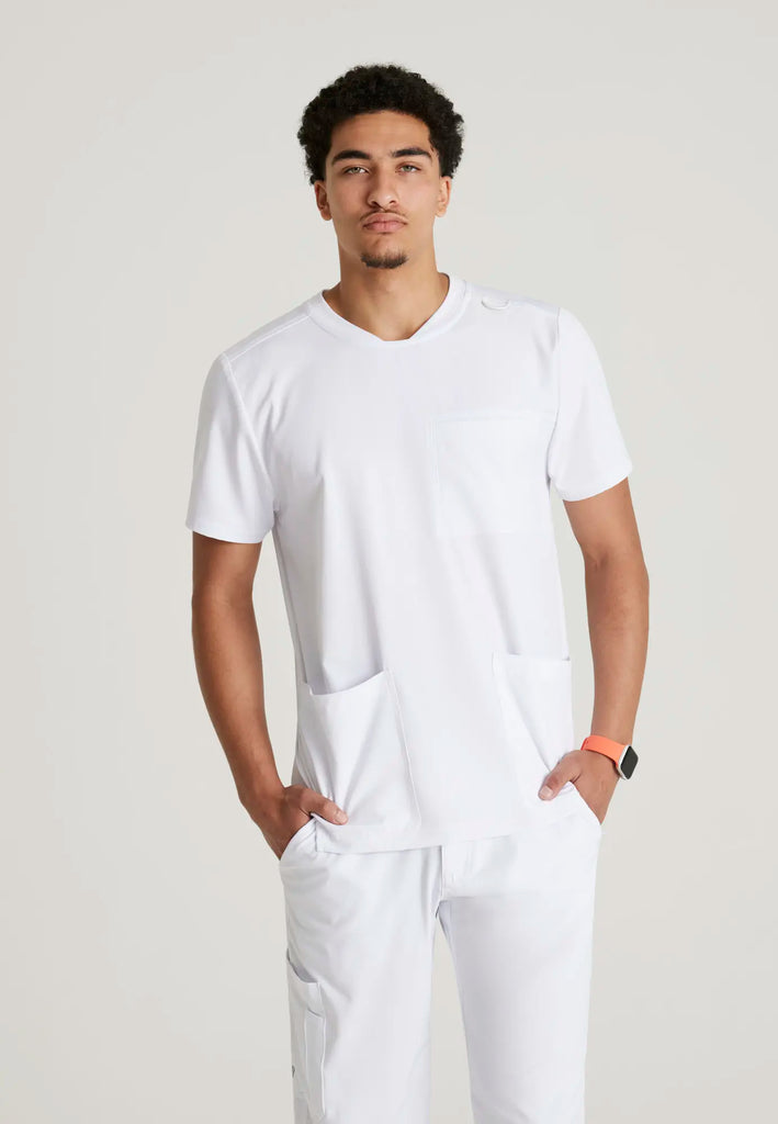 Barco Scrubs Men's Thesis Top White | scrub-supply.com