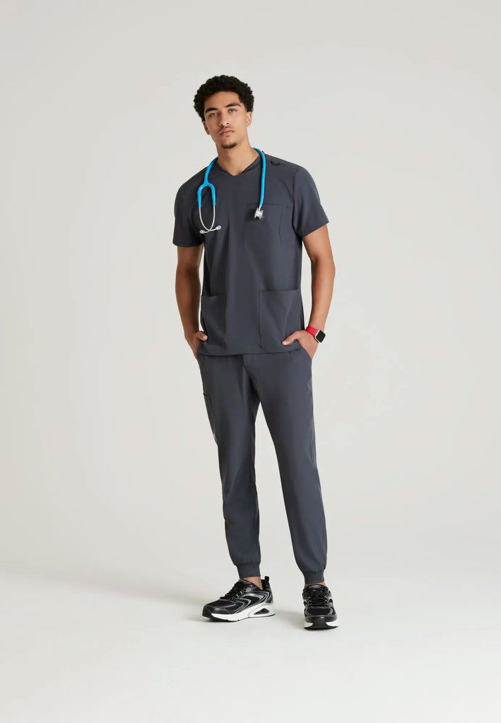 Barco Scrubs Men's Thesis Top Pewter | scrub-supply.com