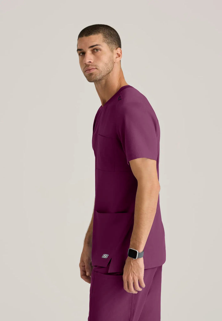 Barco Scrubs Men's Thesis Top Wine | scrub-supply.com