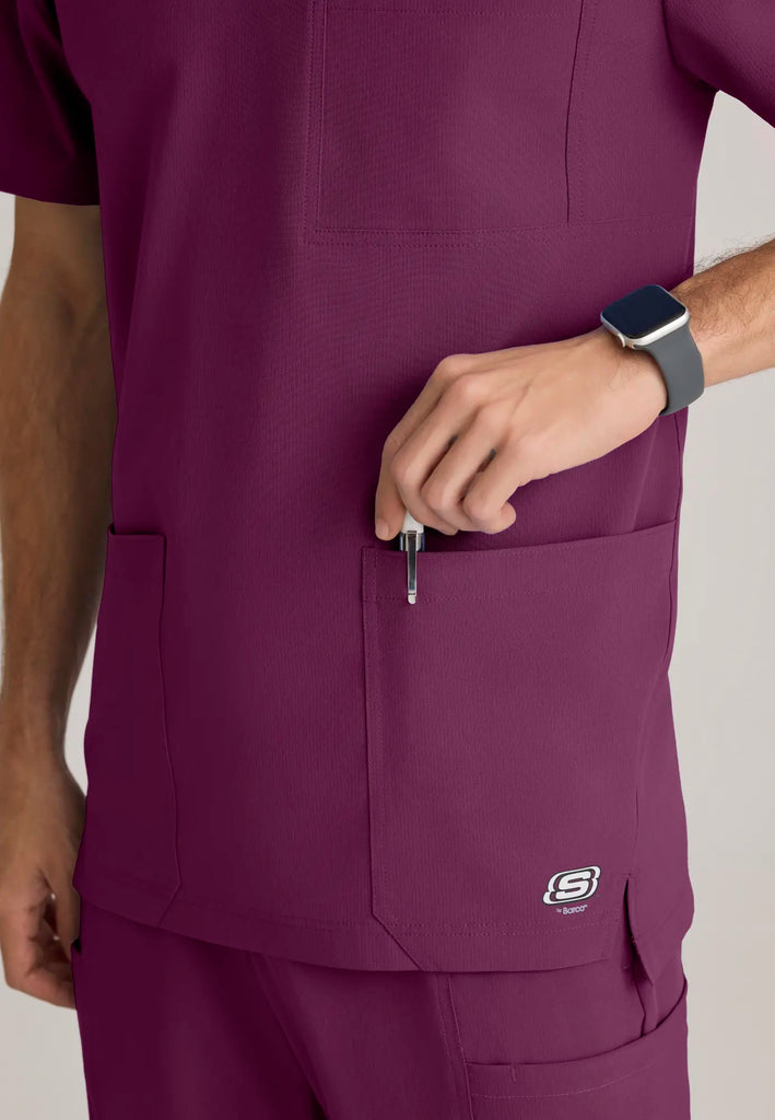 Barco Scrubs Men's Thesis Top Wine | scrub-supply.com