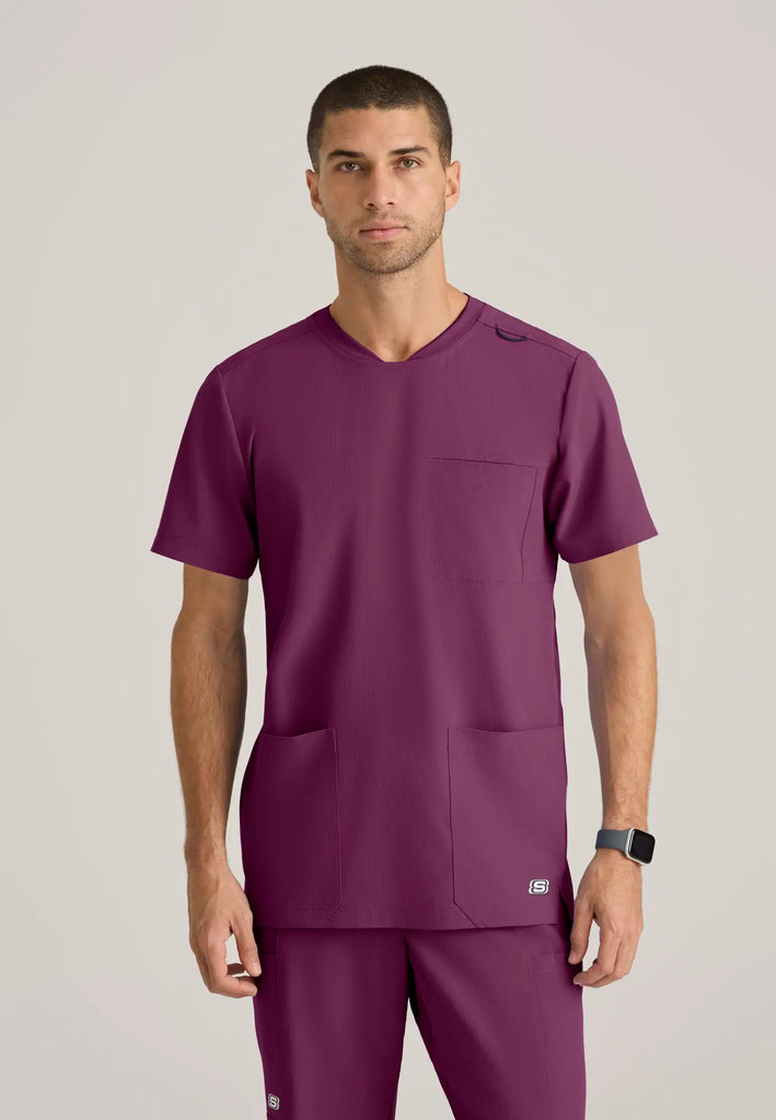 Barco Scrubs Men's Thesis Top Wine | scrub-supply.com