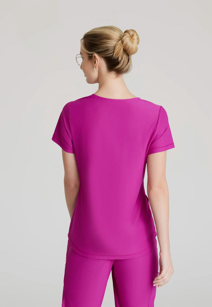 Barco Scrubs Women's Serene Knit Top Deep Magenta | scrub-supply.com