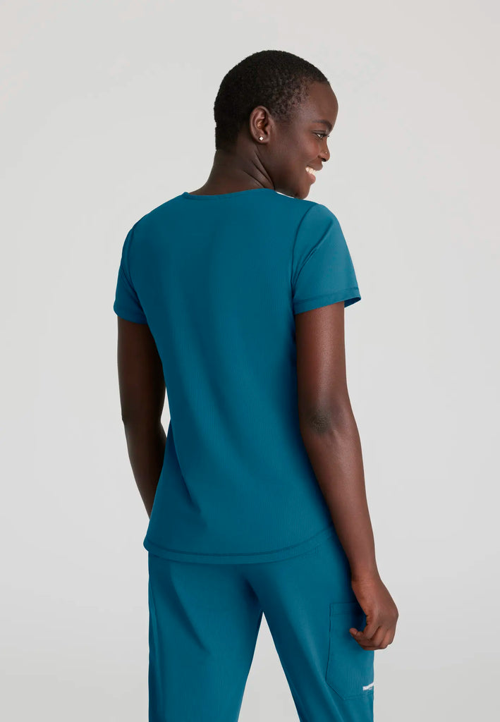 Skechers by Barco Scrubs Women's Serene Knit Top Bahama | scrub-supply.com