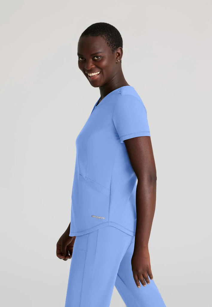 Barco Scrubs Women's Serene Knit Top Ceil Blue | scrub-supply.com