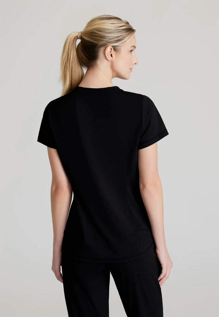 Barco Scrubs Women's Flow Knit Top Black | scrub-supply.com