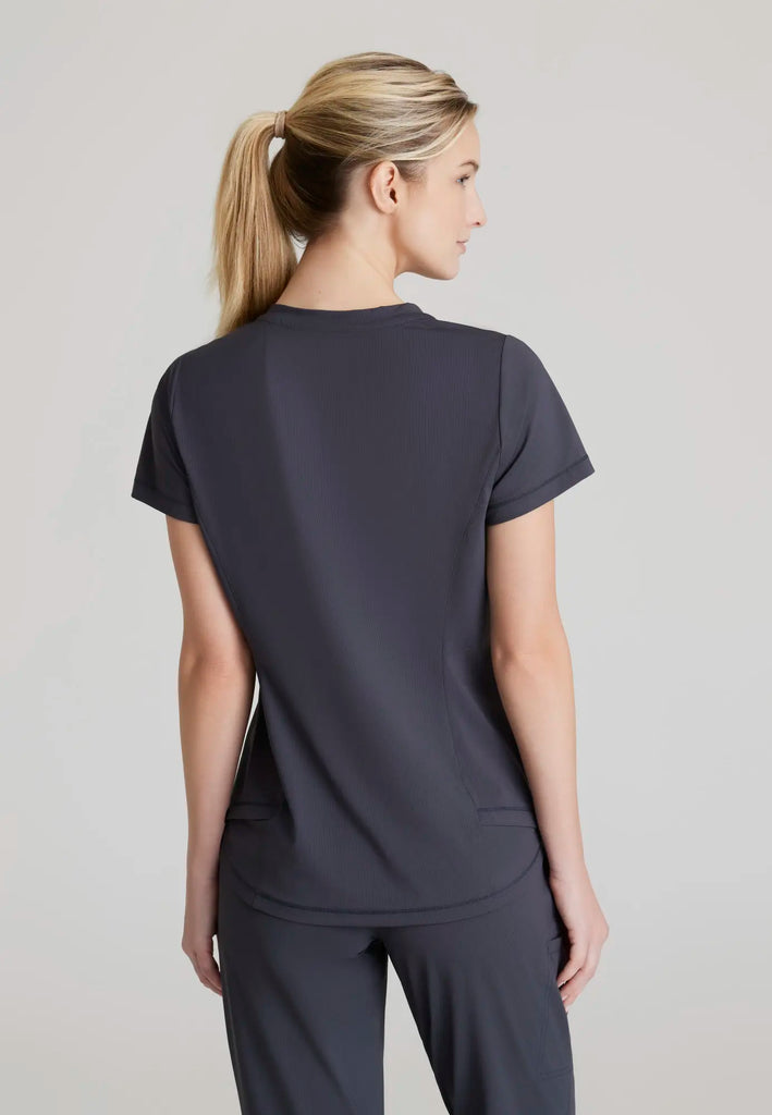 Barco Scrubs Women's Flow Knit Top Pewter | scrub-supply.com