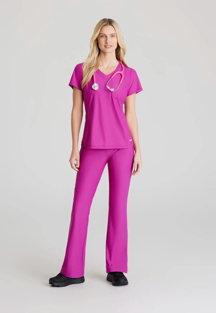 Barco Scrubs Women's Flow Knit Top Deep Magenta | scrub-supply.com