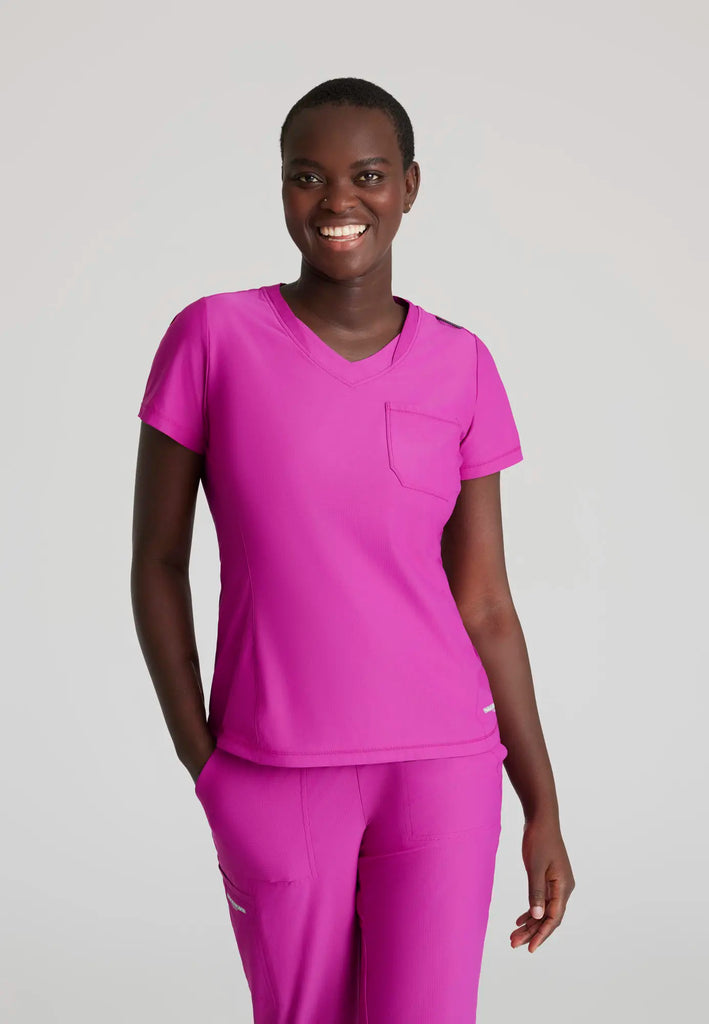 Barco Scrubs Women's Flow Knit Top Deep Magenta | scrub-supply.com