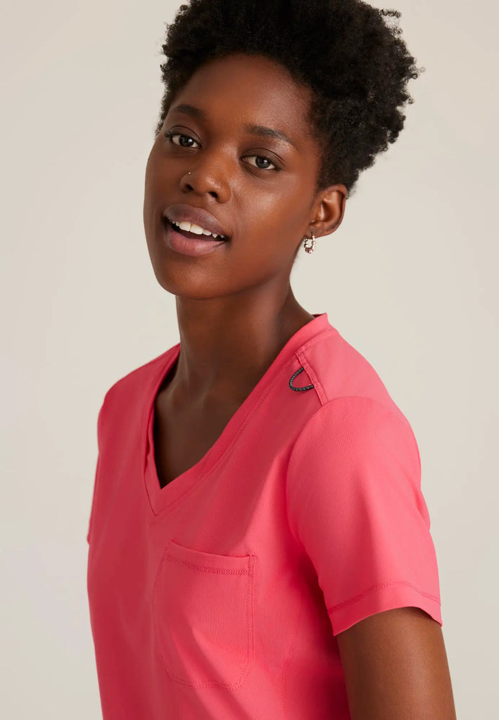 Barco Scrubs Women's Flow Knit Top Punch Pink | scrub-supply.com